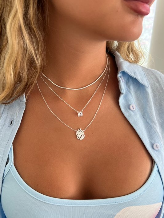 סט שרשראות אמה מכסף אמיתי 925