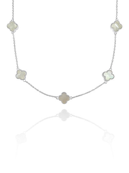 שרשרת 5 פרחי לורן מכסף אמיתי 925