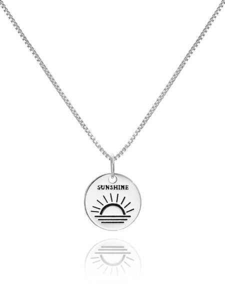 שרשרת מטבע זריחה מכסף אמיתי 925