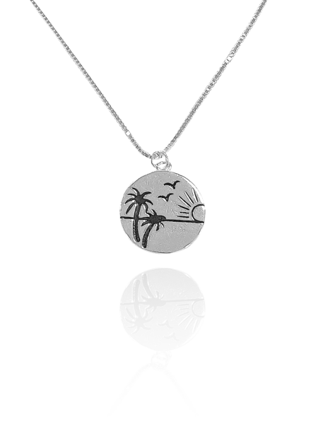 שרשרת מטבע פאלם מכסף אמיתי 925