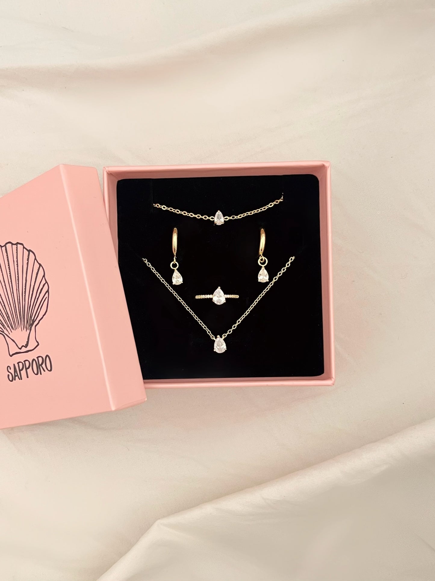 סט טיפה עדינה זהב