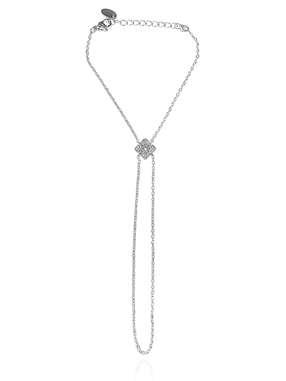 צמיד טבעת פרח משובץ