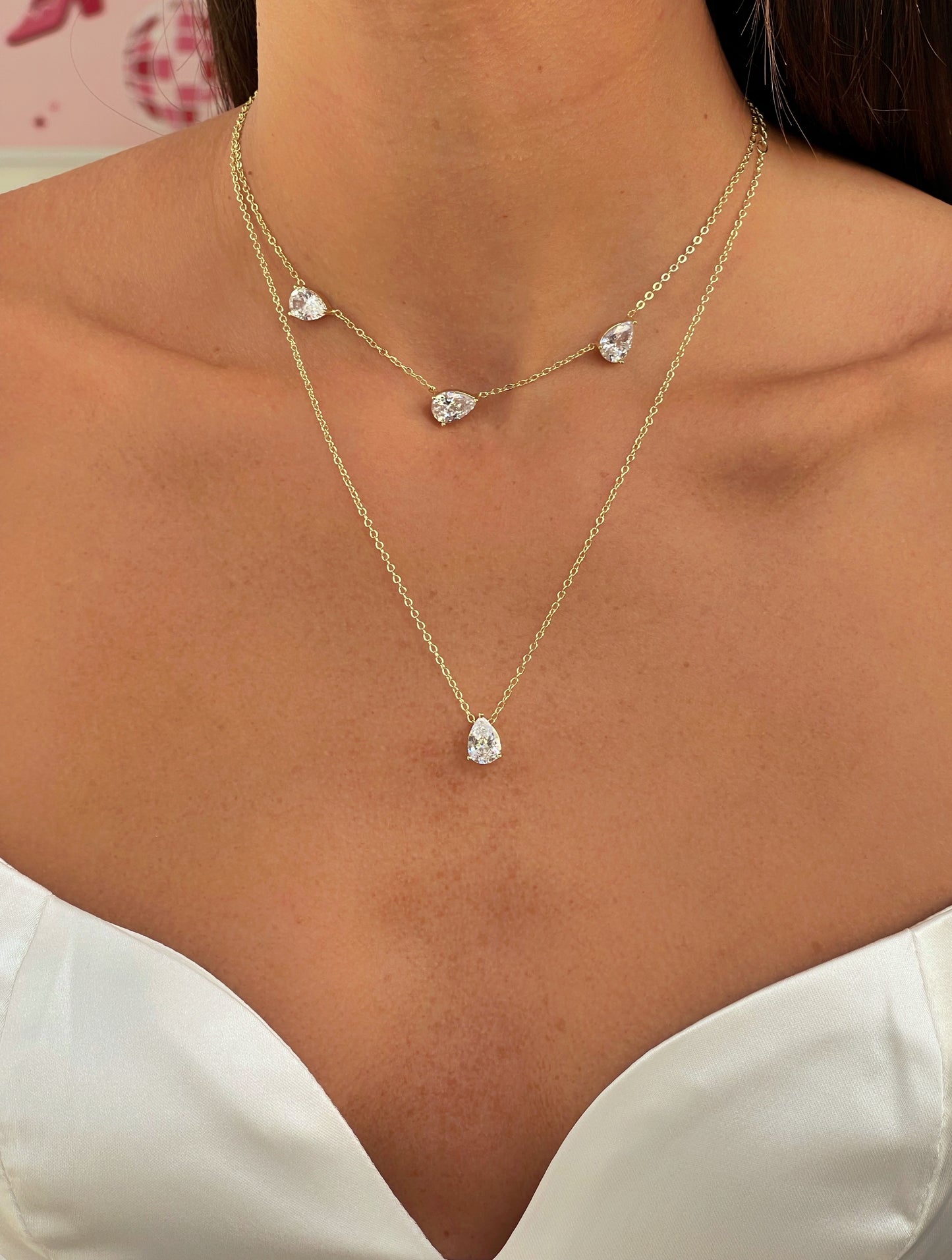 סט שרשראות טיפות עדין