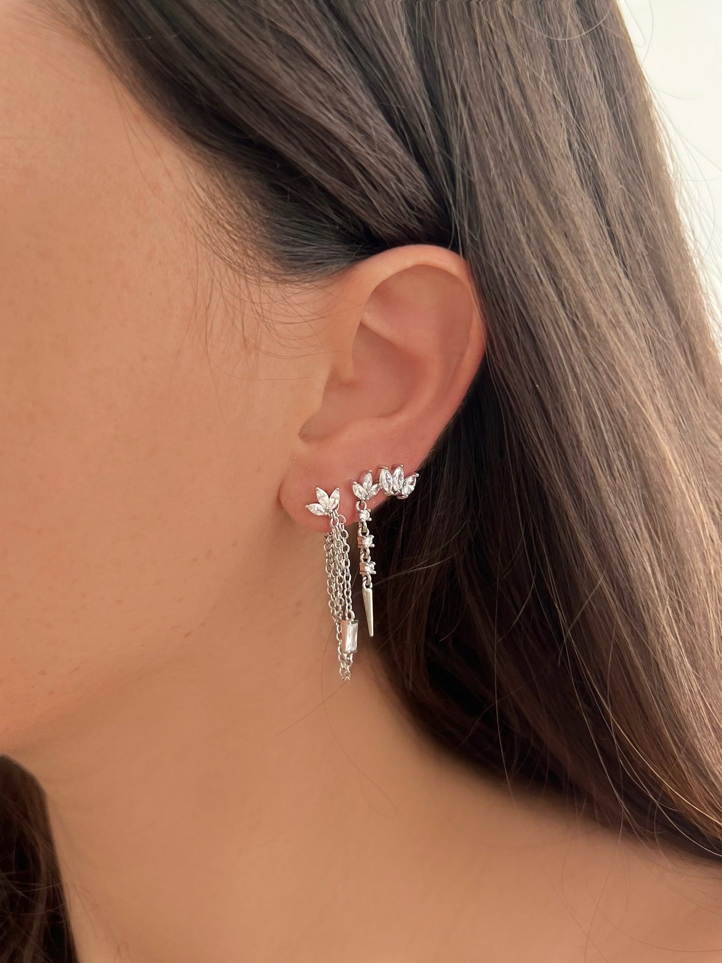 סט עגילי פרח לוטוס