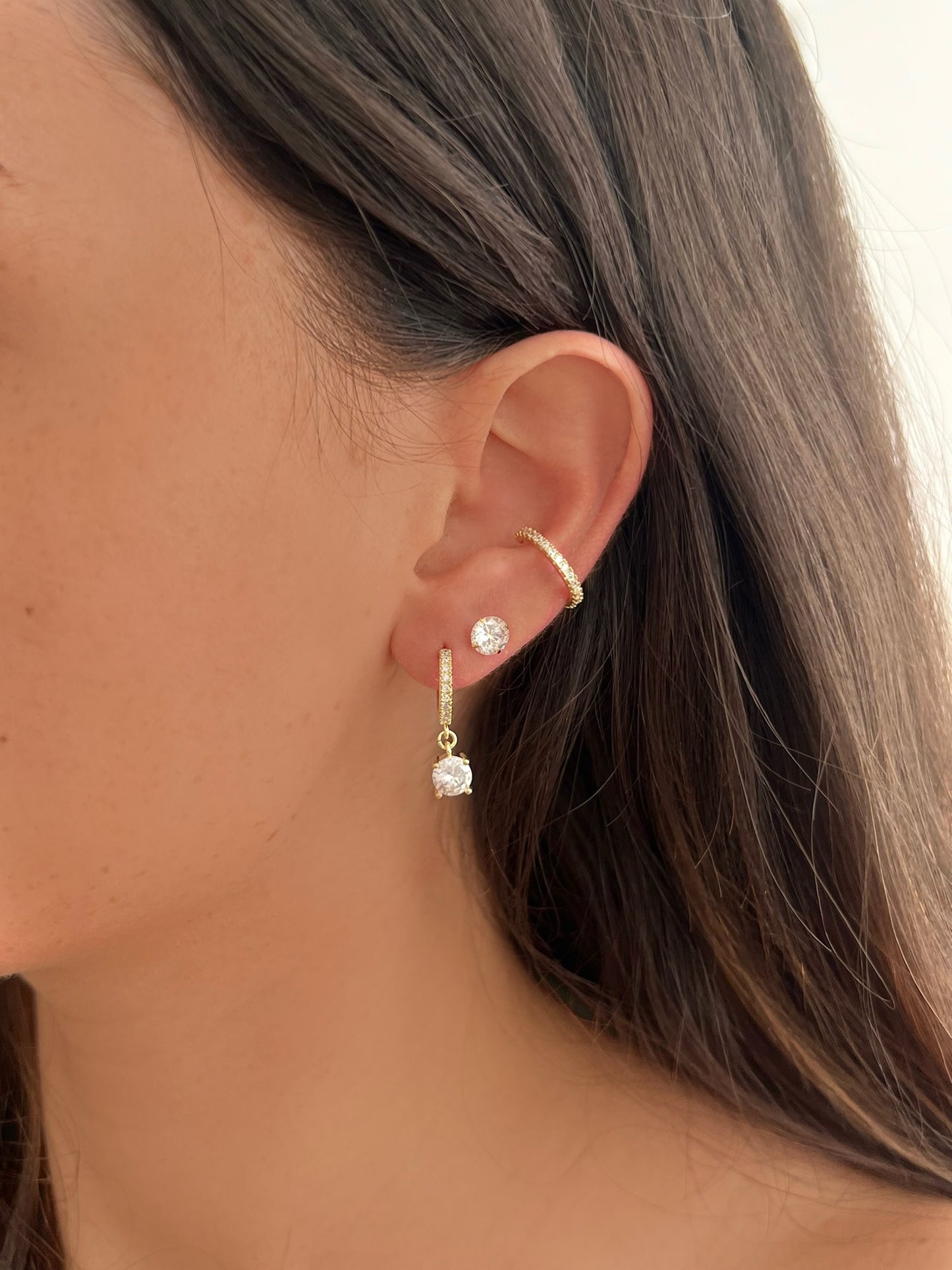 סט עגילי שרון זהב