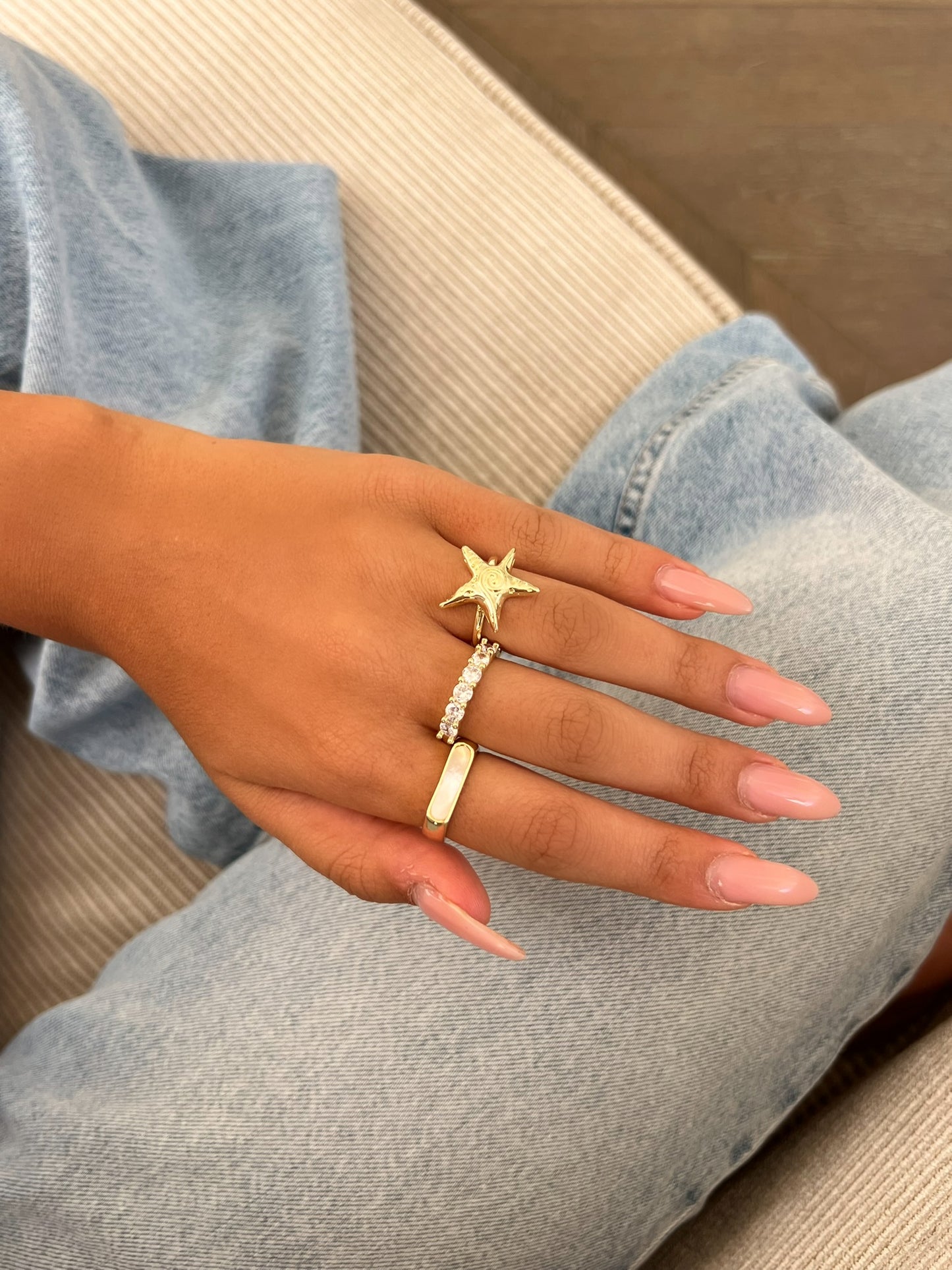 טבעת כוכב ים מעוצב עדין