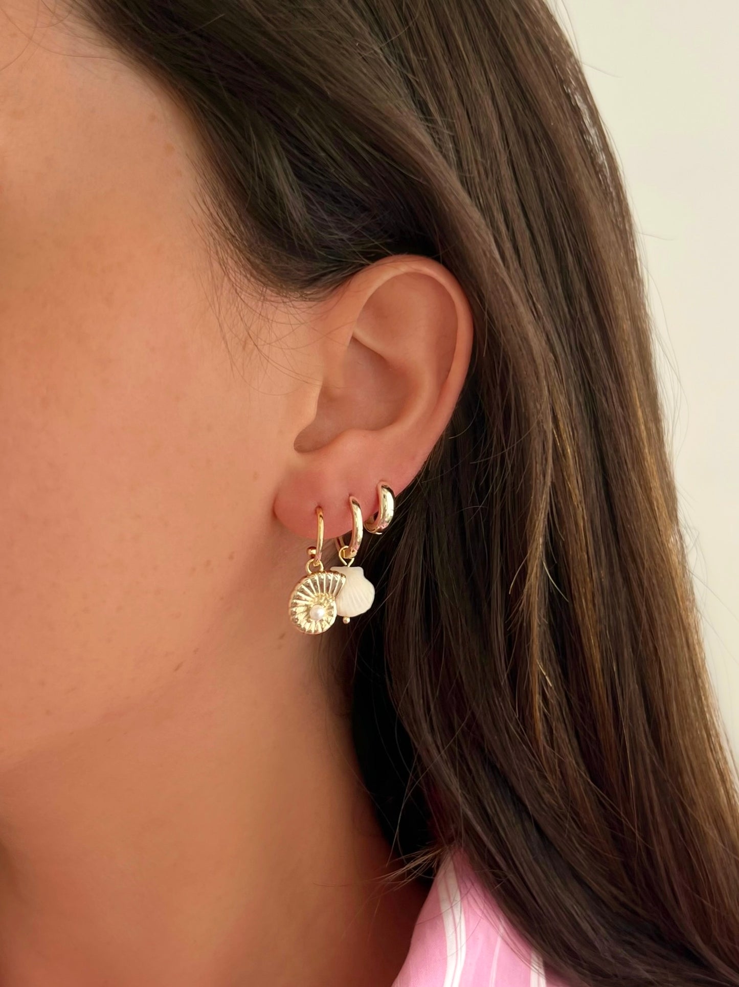 זוג עגילי חישוק לורין מכסף אמיתי 925