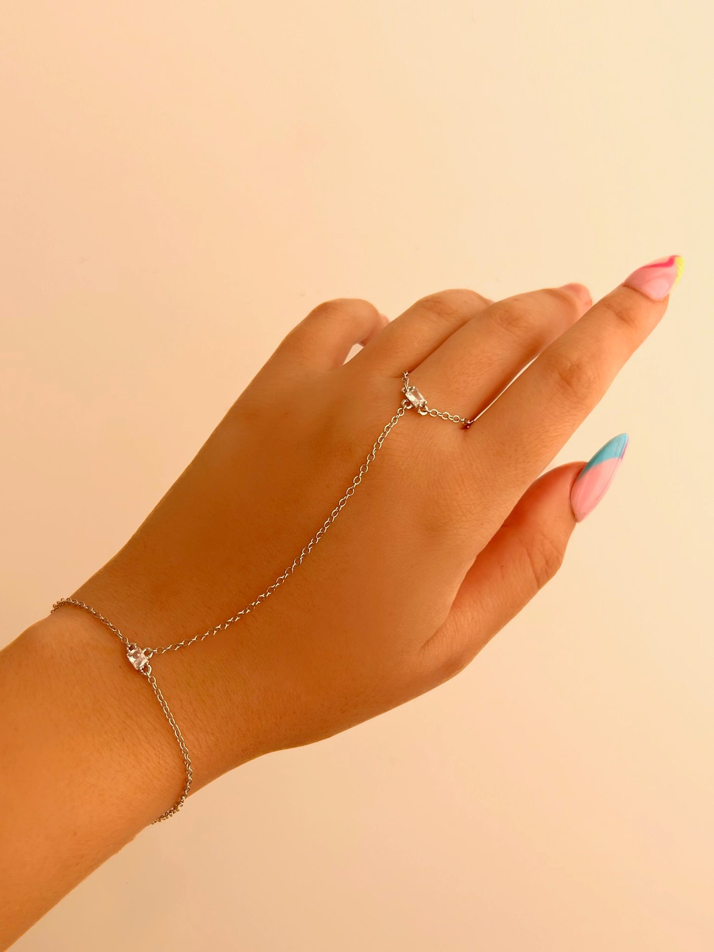 צמיד טבעת זירקוני מלבן