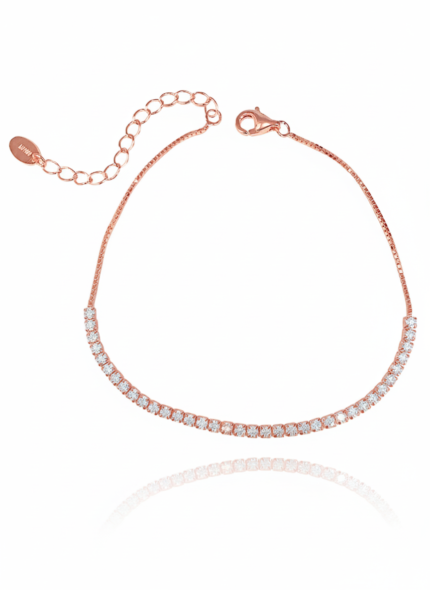 צמיד טניס עדין מכסף אמיתי 925