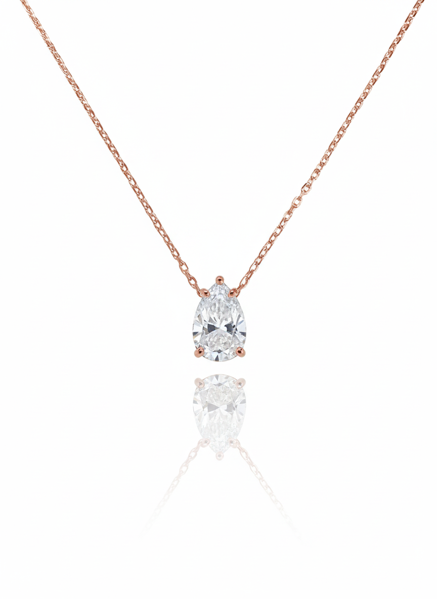 שרשרת זירקון טיפה מכסף אמיתי 925