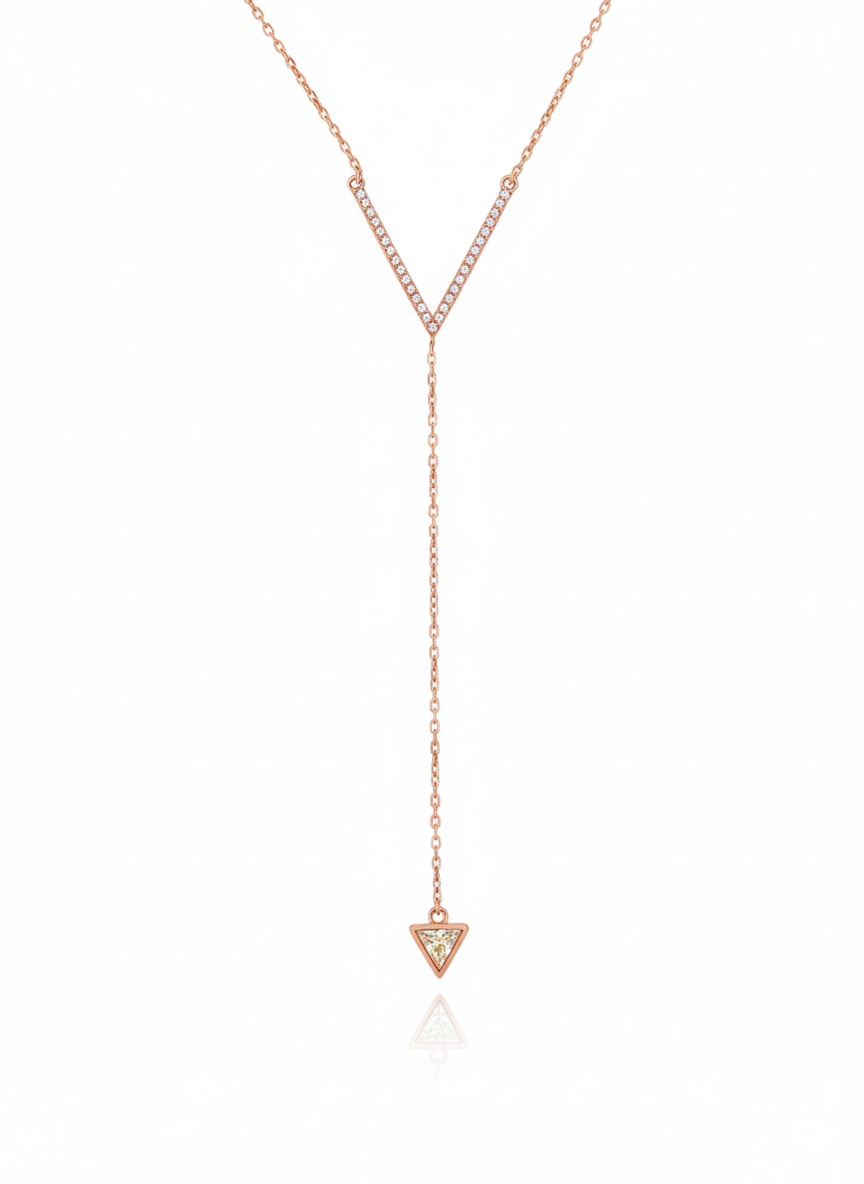 שרשרת וי נופלת מכסף אמיתי 925