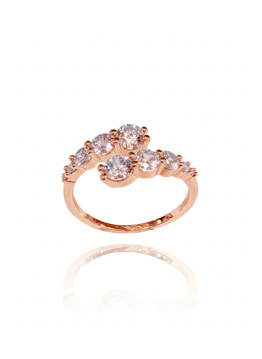 טבעת סנייק זירקונים