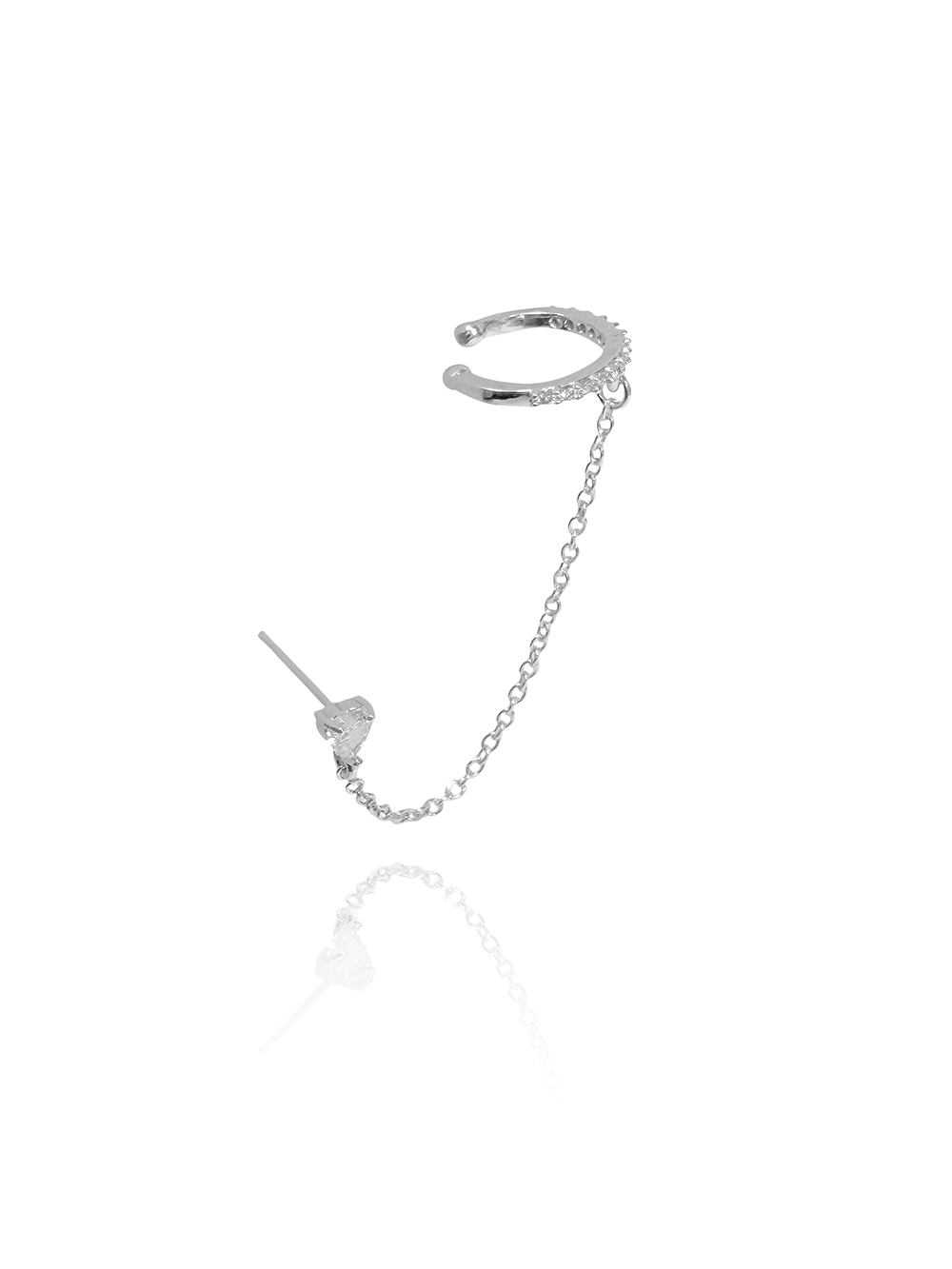 עגיל זירקון לב בשילוב הליקס ללא צורך בחור