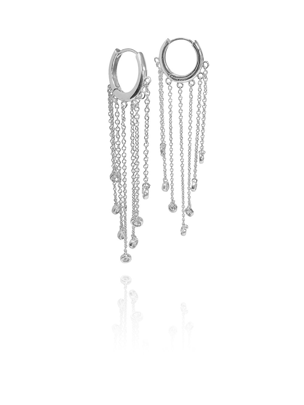 זוג עגילי חישוק זירקונים נופלים