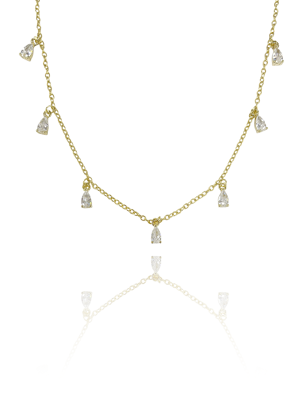 שרשרת תליוני טיפות מכסף אמיתי 925