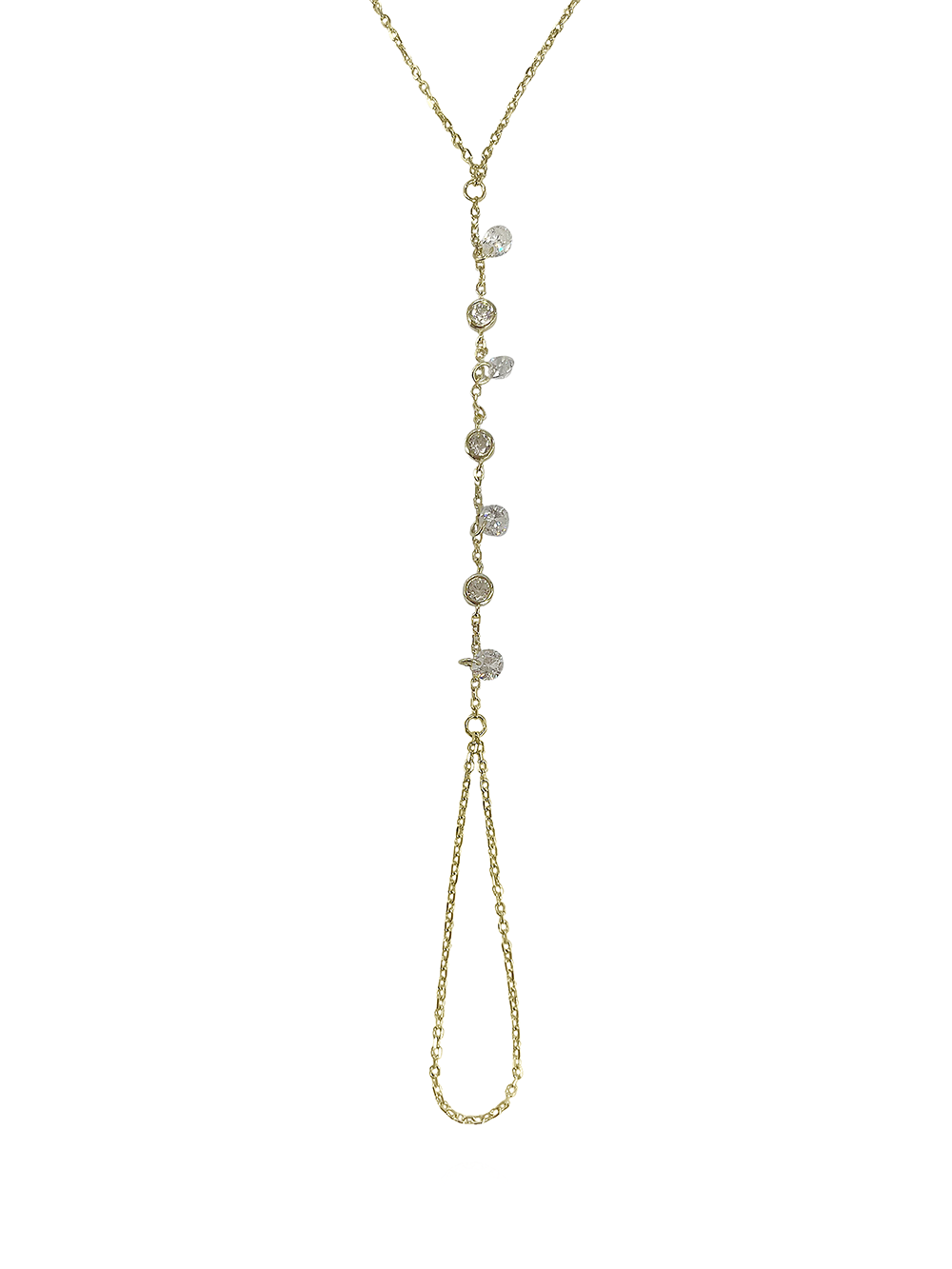 צמיד טבעת זירקונים נופלים מכסף אמיתי 925