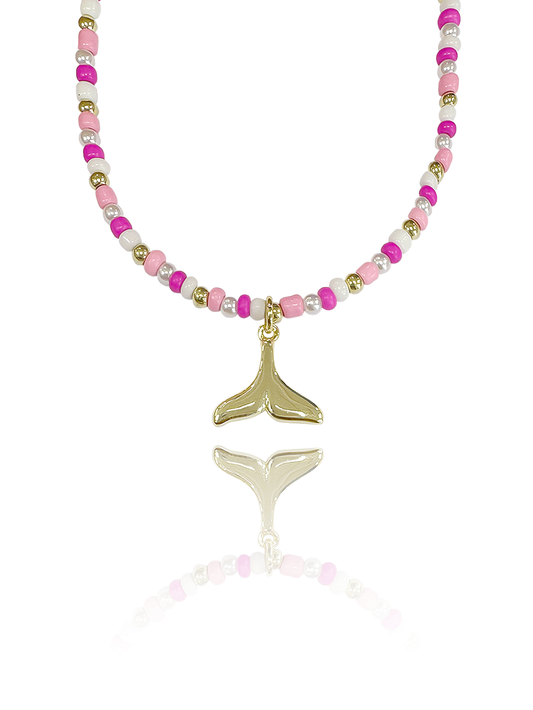 שרשרת חרוזים ורודים סנפיר