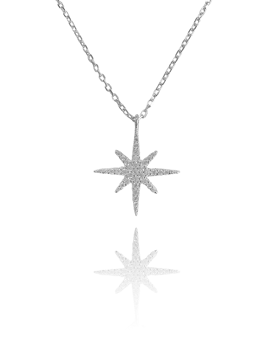 שרשרת כוכב הצפון מכסף אמיתי 925