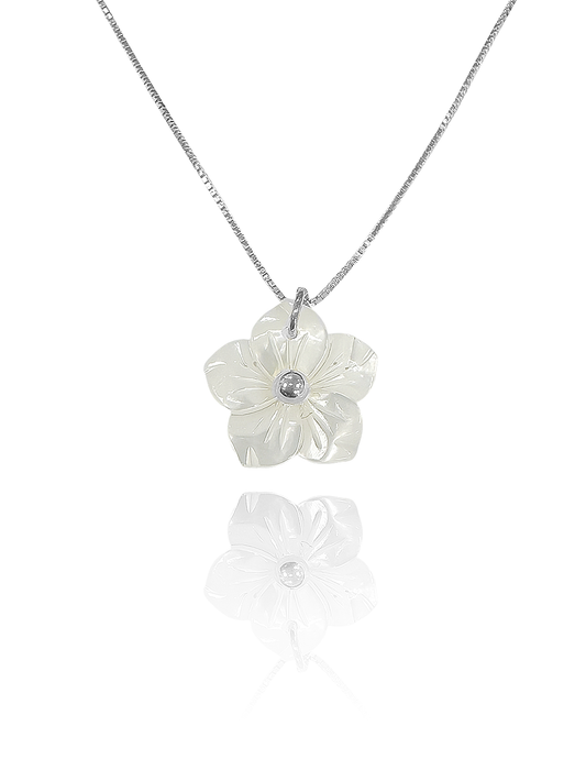 שרשרת פרח לילי מכסף אמיתי 925