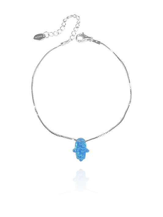 צמיד חמסה אופל מכסף אמיתי 925