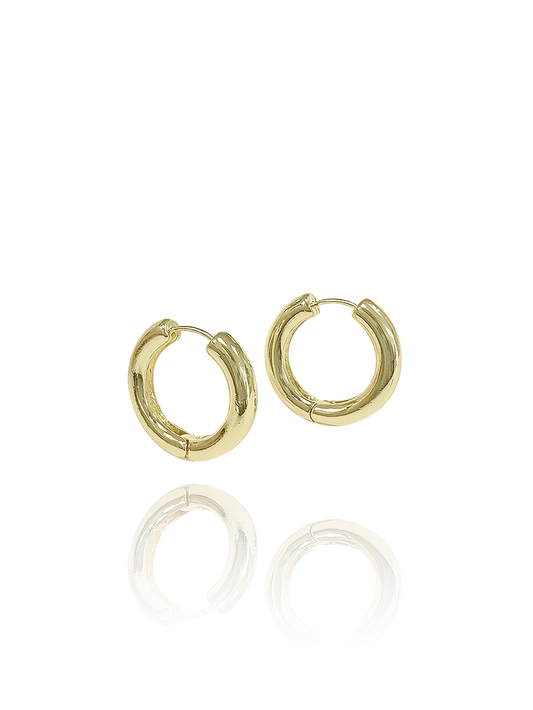 זוג עגילי חישוק חלק עבה