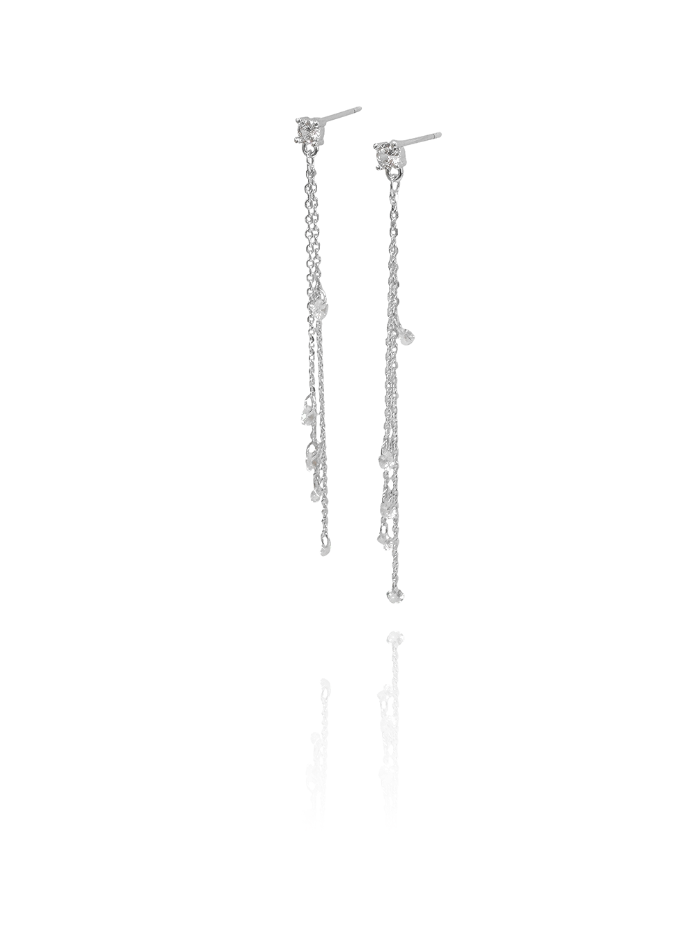 זוג עגילי שרשרת זירקונים יולי