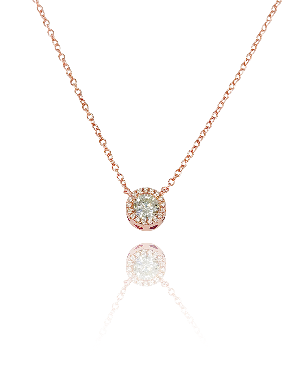 שרשרת אבן זירקון משובץ מכסף אמיתי 925