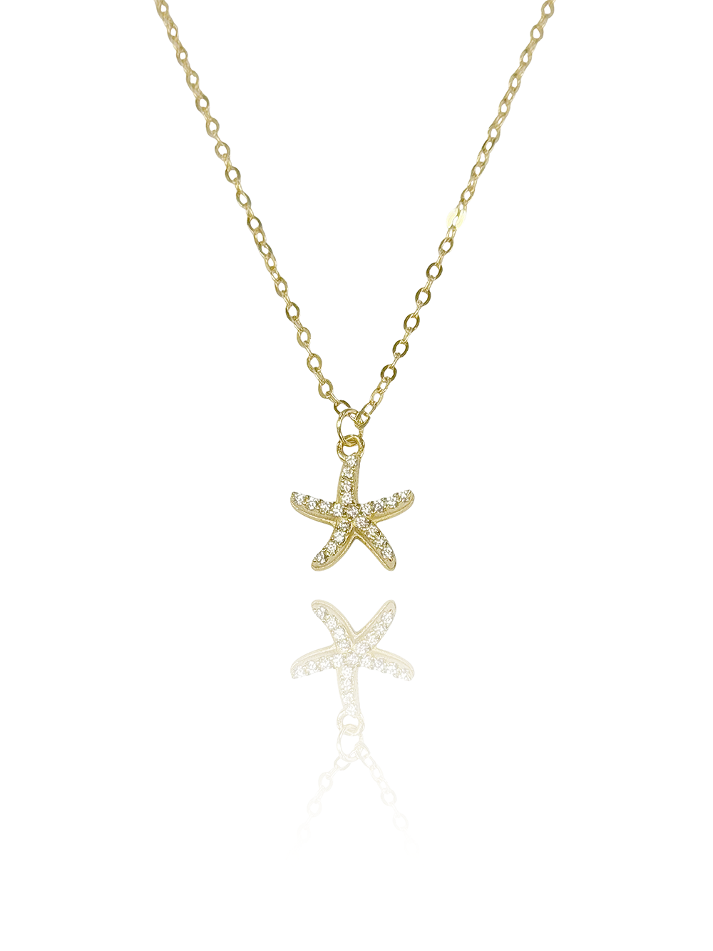 שרשרת כוכב ים משובץ מכסף אמיתי 925