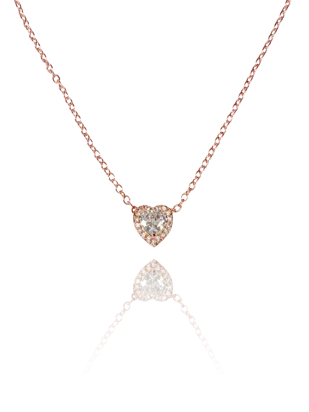 שרשרת אבן זירקון לב משובץ