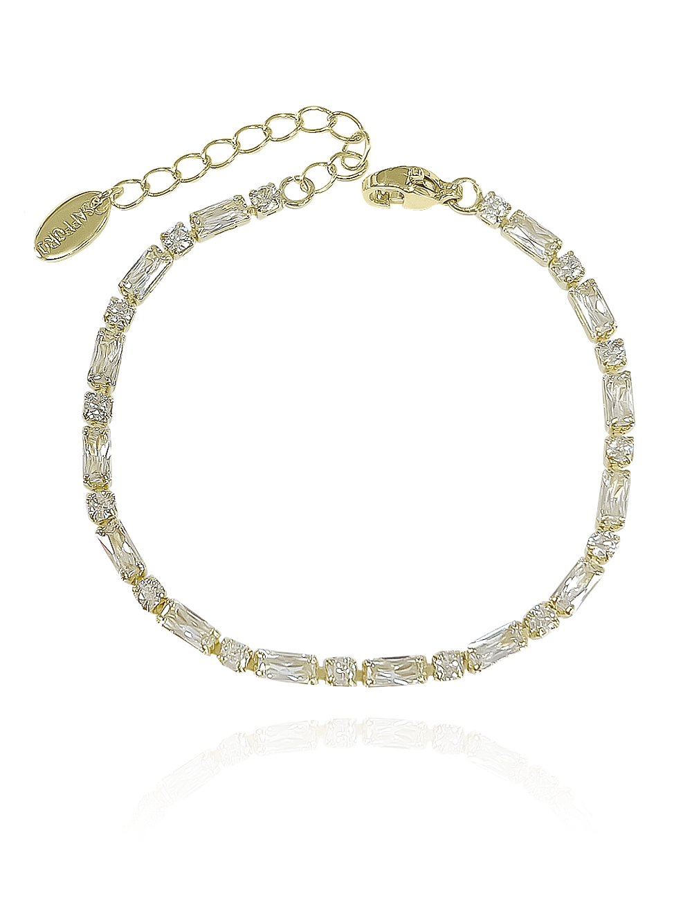 צמיד טניס מעוצב מכסף אמיתי 925