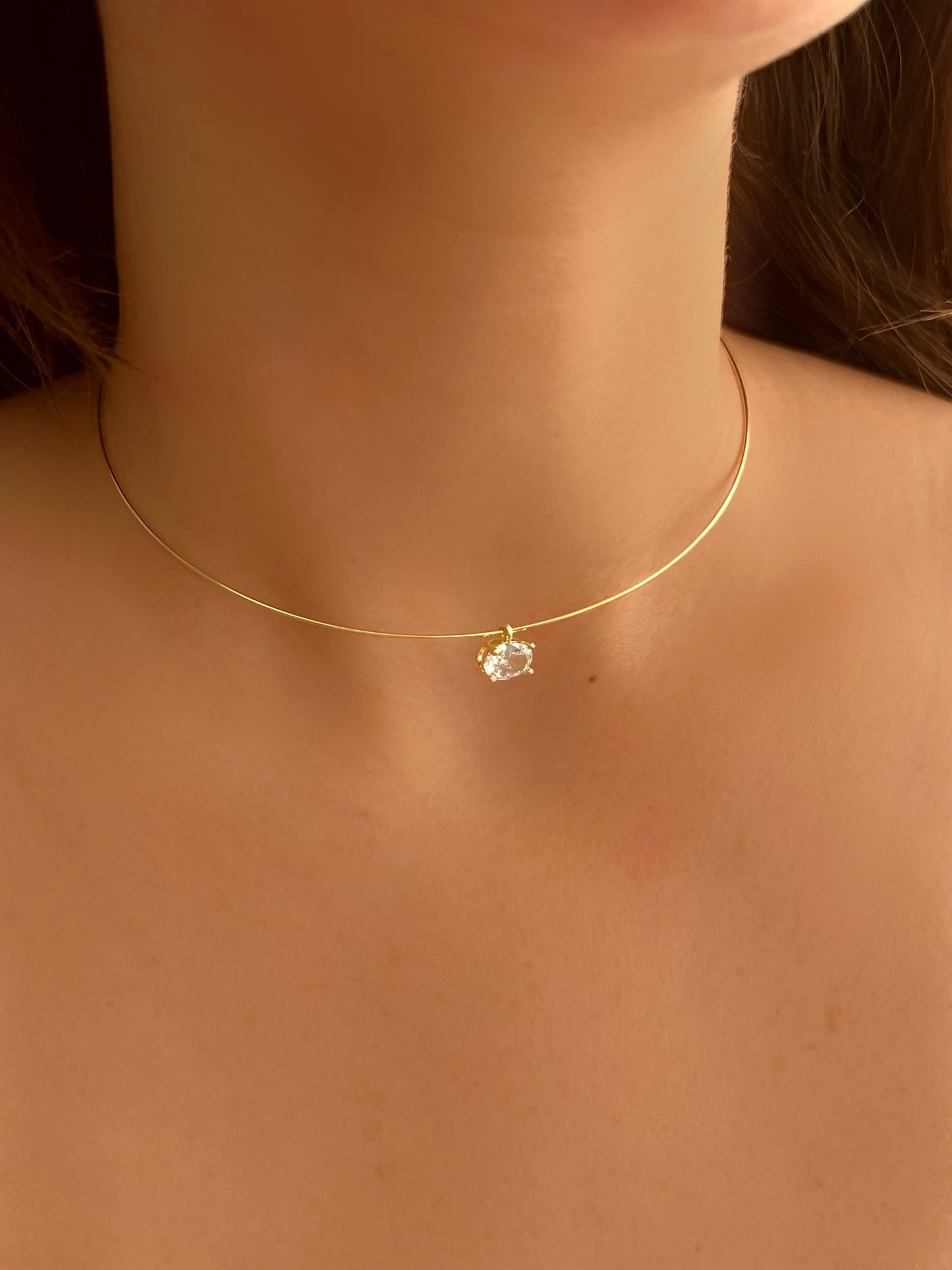 שרשרת קשיחה בשילוב זירקון אובל