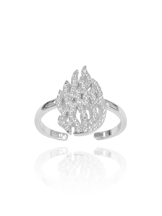 טבעת האש שלי עדינה מכסף אמיתי 925