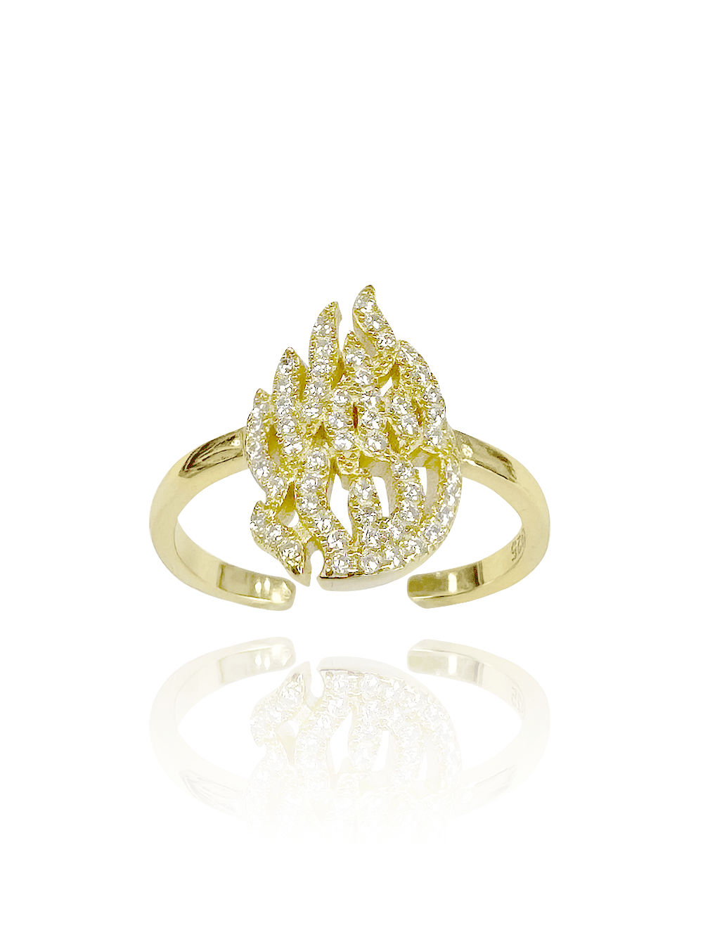 טבעת האש שלי עדינה מכסף אמיתי 925