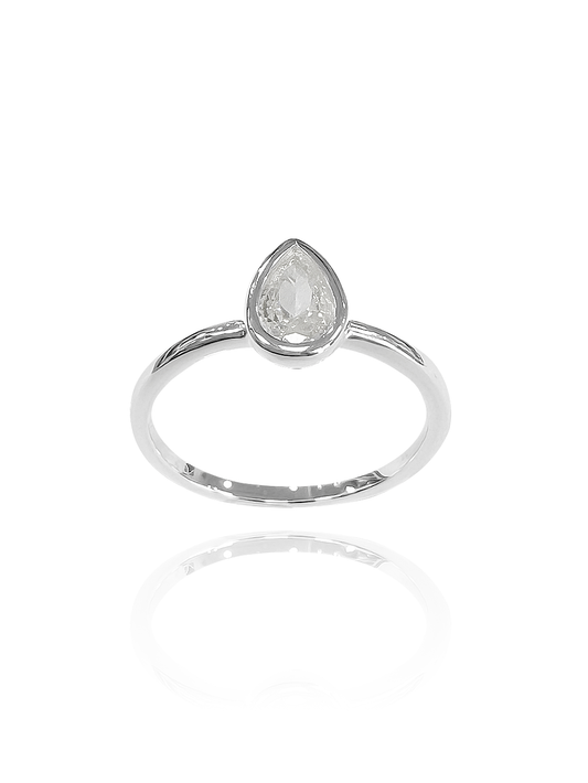 טבעת טיפה עדינה מכסף אמיתי 925