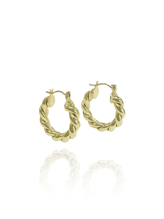 זוג עגילי חישוק מסולסל