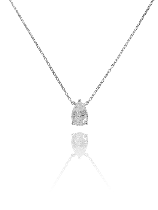 שרשרת זירקון טיפה מכסף אמיתי 925