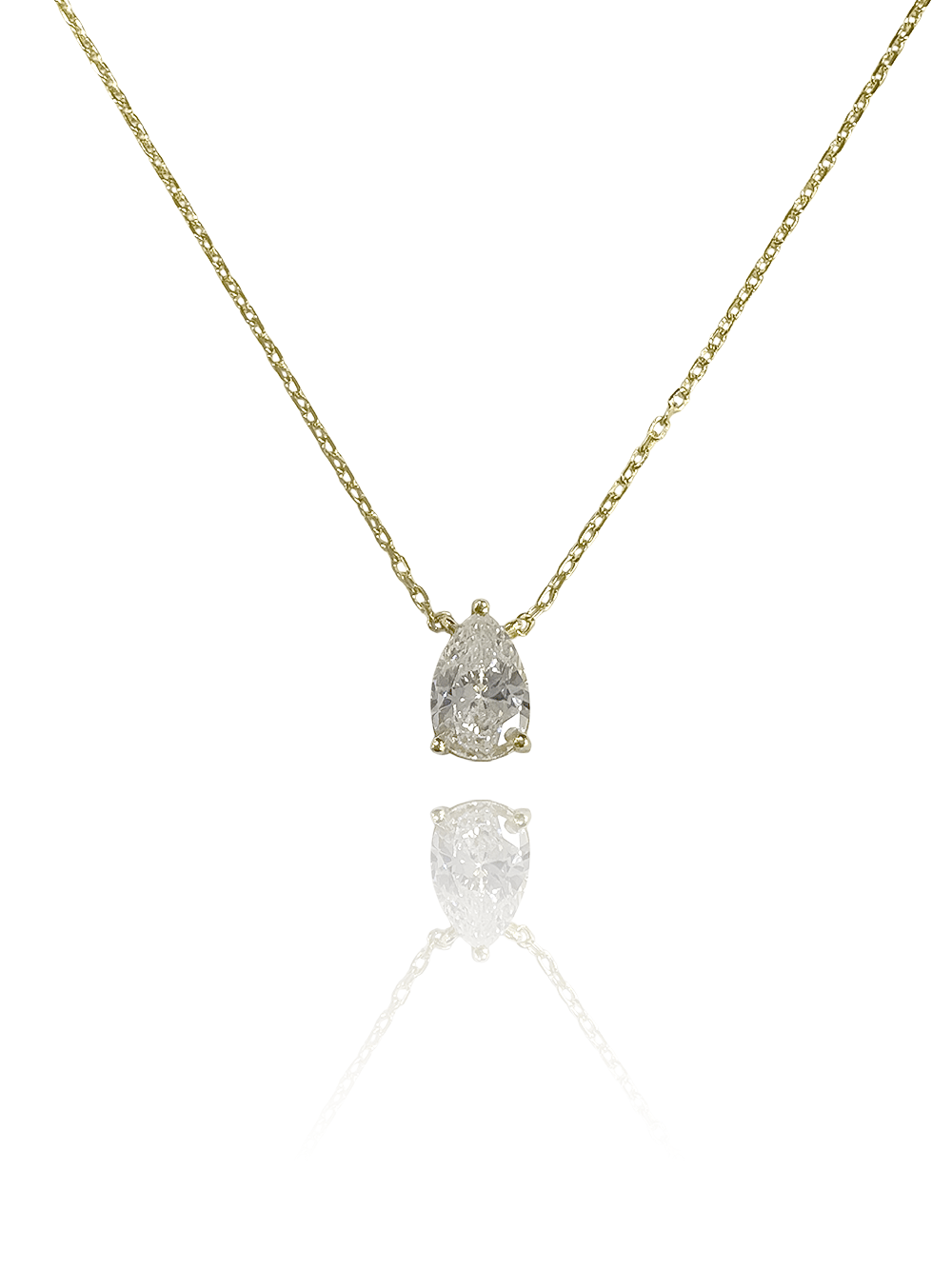 שרשרת זירקון טיפה מכסף אמיתי 925