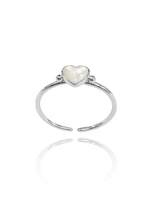 טבעת לב מכסף אמיתי 925