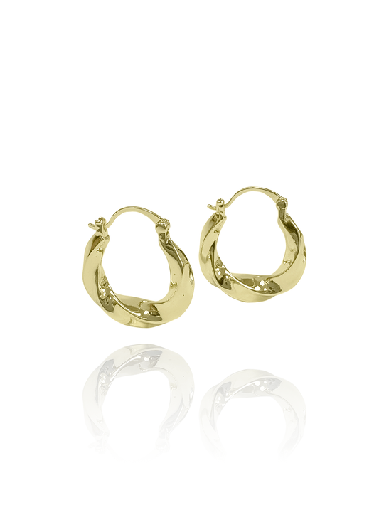 זוג עגילי חישוק מסולסל עדין