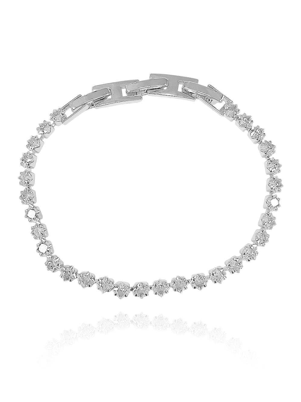 צמיד טניס ריבועים עדין