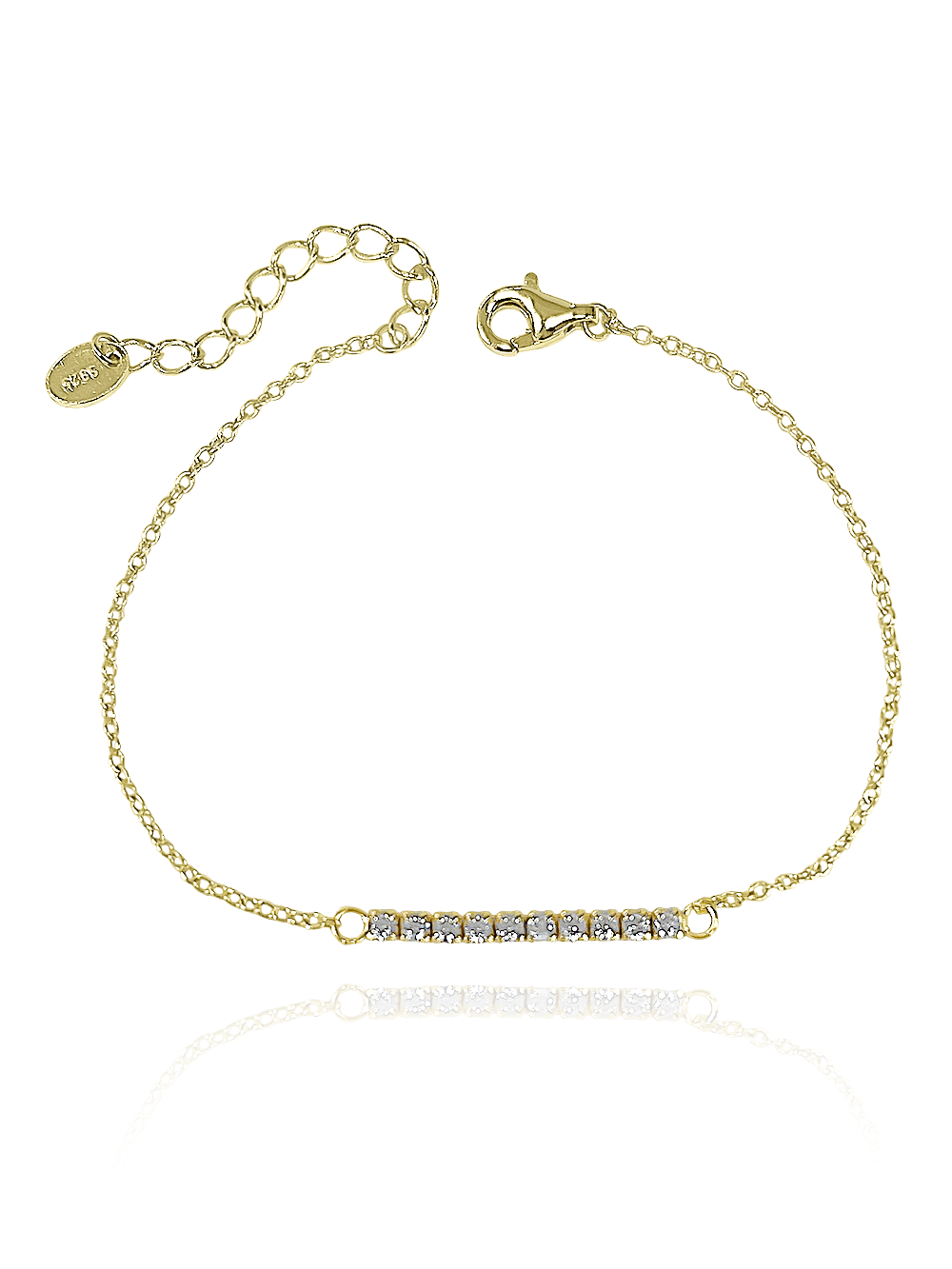 צמיד פס משובץ מכסף אמיתי 925