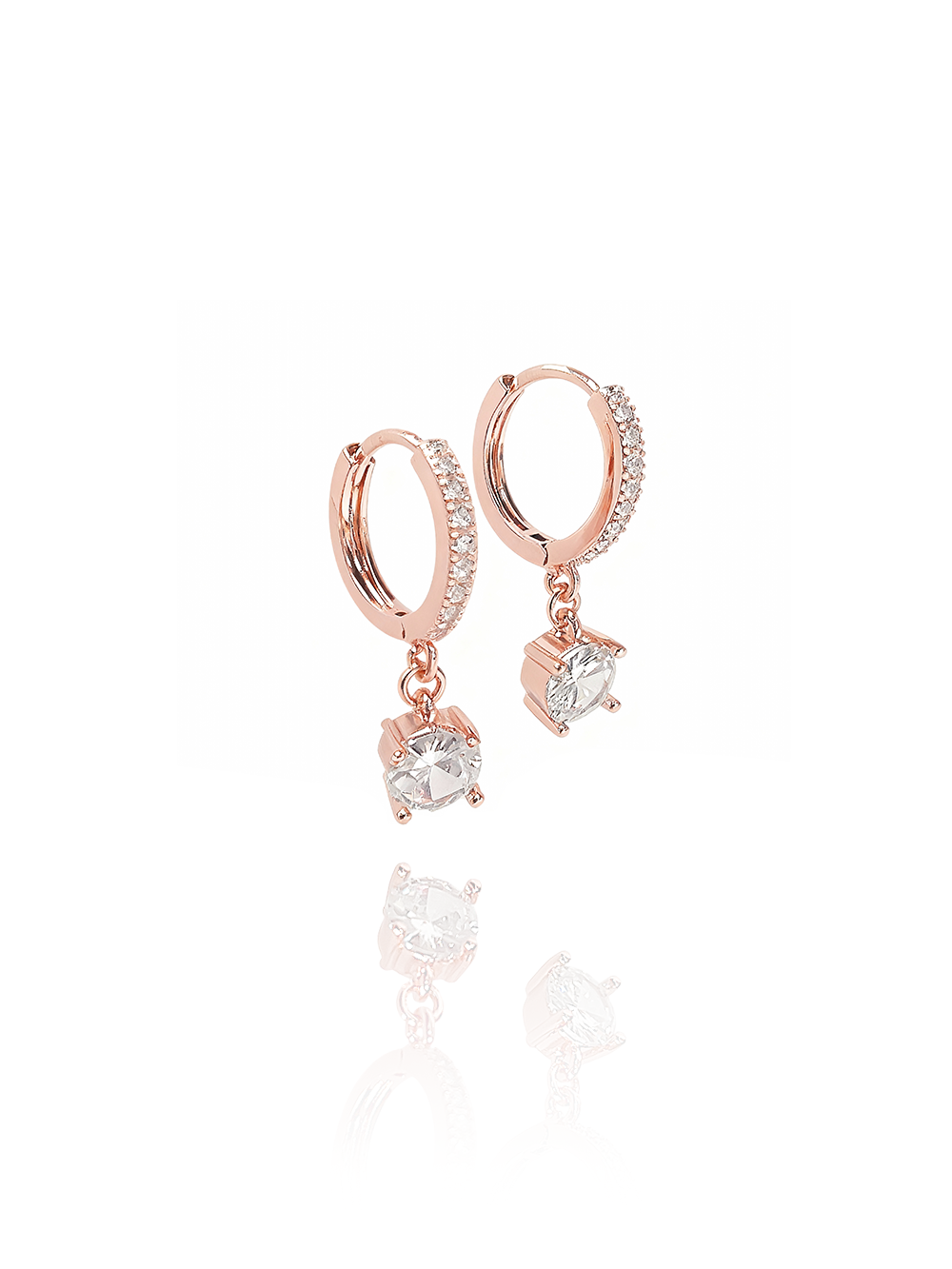 זוג עגילי חישוק זירקון