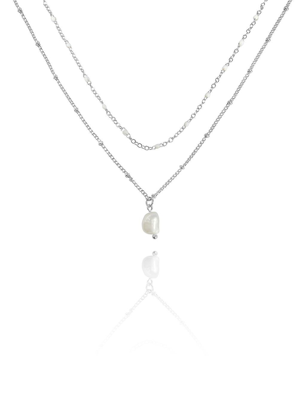 שרשרת פנינה כפולה מעוצבת