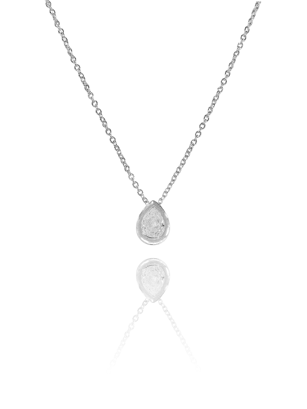 שרשרת זירקון טיפה מסגרת