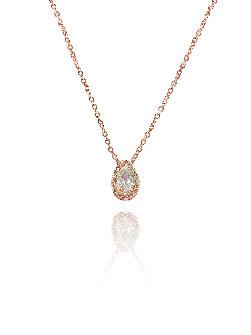 שרשרת אבן זירקון טיפה משובץ