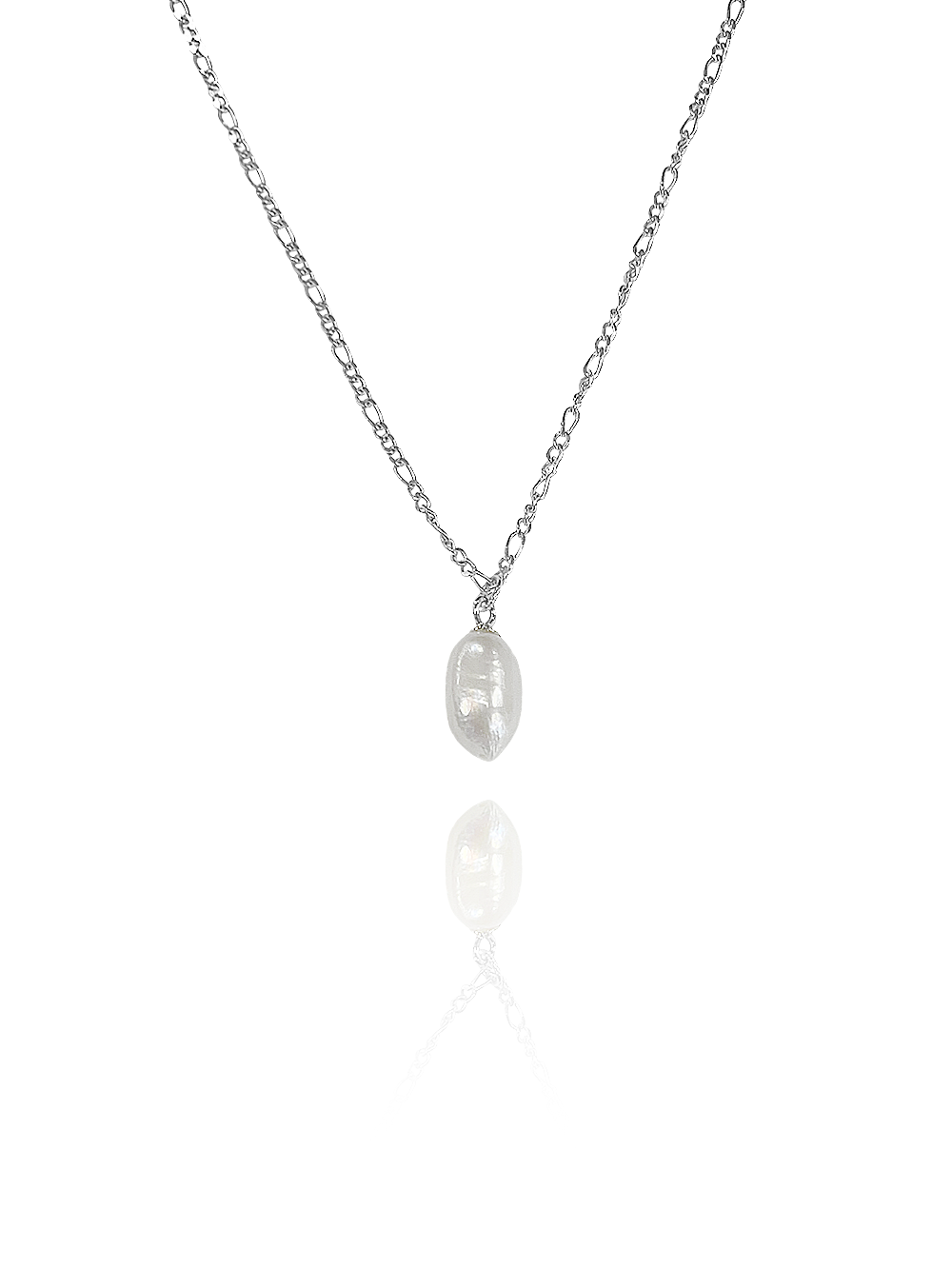 שרשרת גורמט פנינה מכסף אמיתי 925