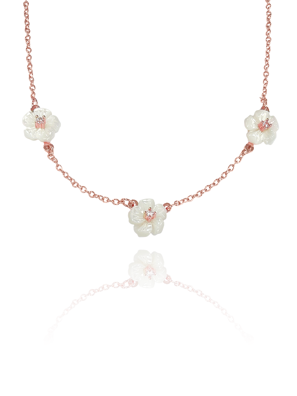 שרשרת טריפל פרח צדף