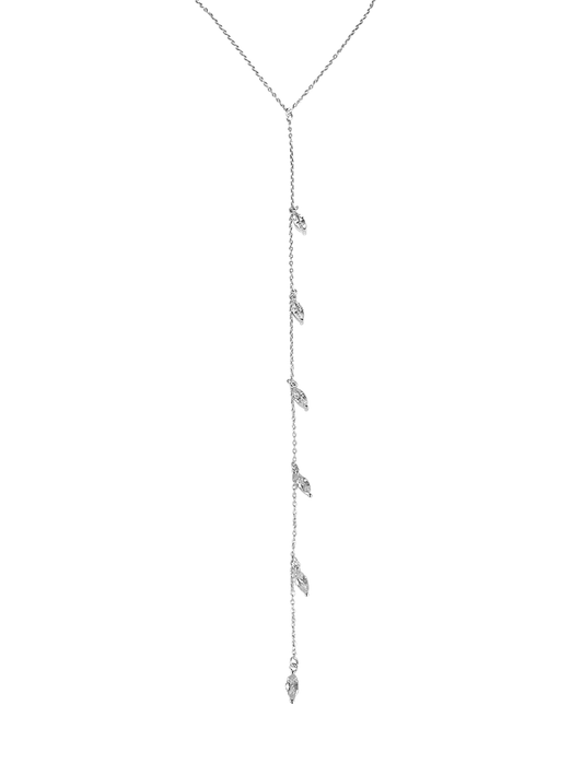 שרשרת זירקוני מרקיז נופלת מכסף אמיתי 925