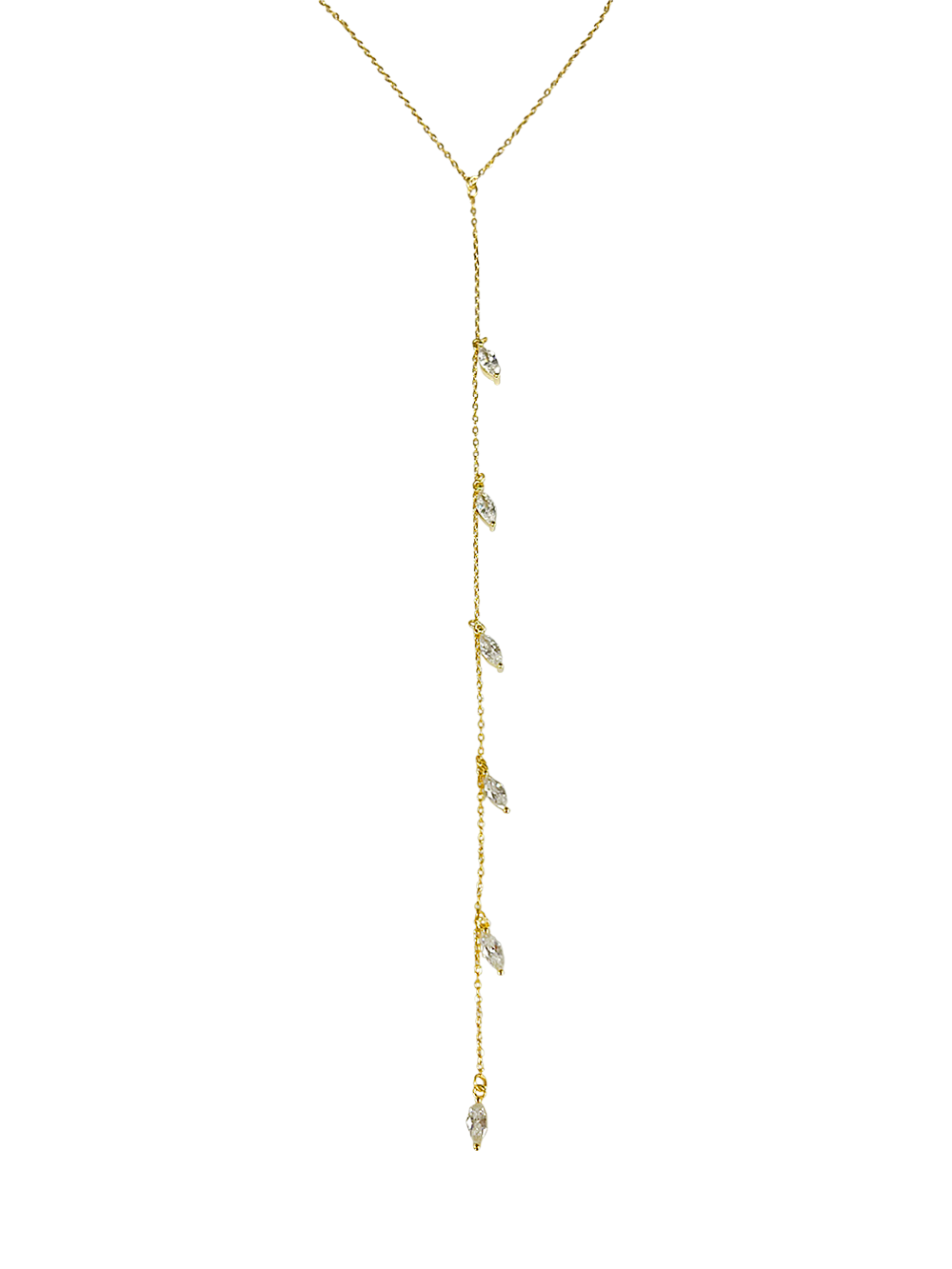 שרשרת זירקוני מרקיז נופלת מכסף אמיתי 925