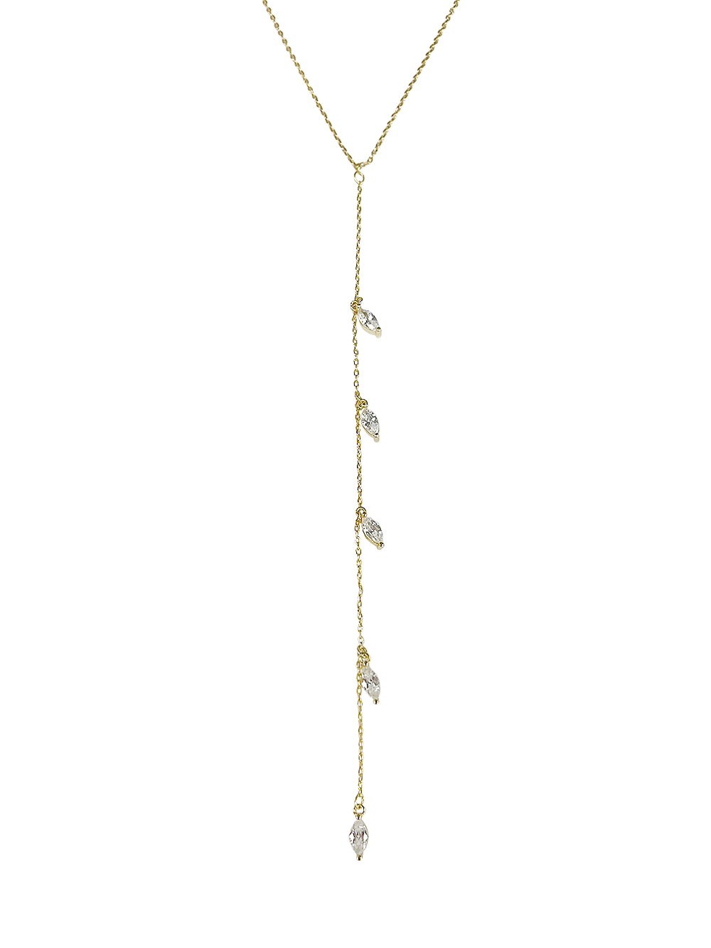 שרשרת זירקוני מרקיז נופלת עדינה מכסף אמיתי 925